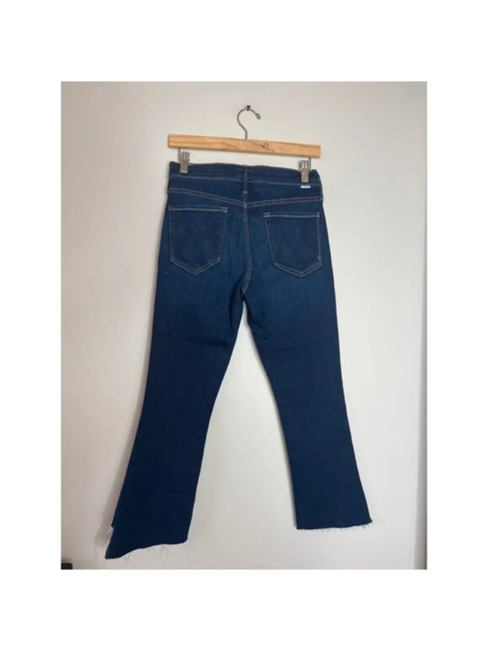 NEW Mother Insider Crop Step Fray High Waist Bootcut Ankle Jeans Blue Size: 28 - Picture 5 of 8